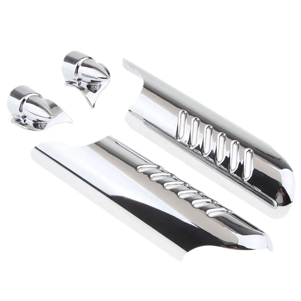 

Chrome Front Fork Lower Leg Deflectors Shields - Fits for Harley Touring Street Glides Trike