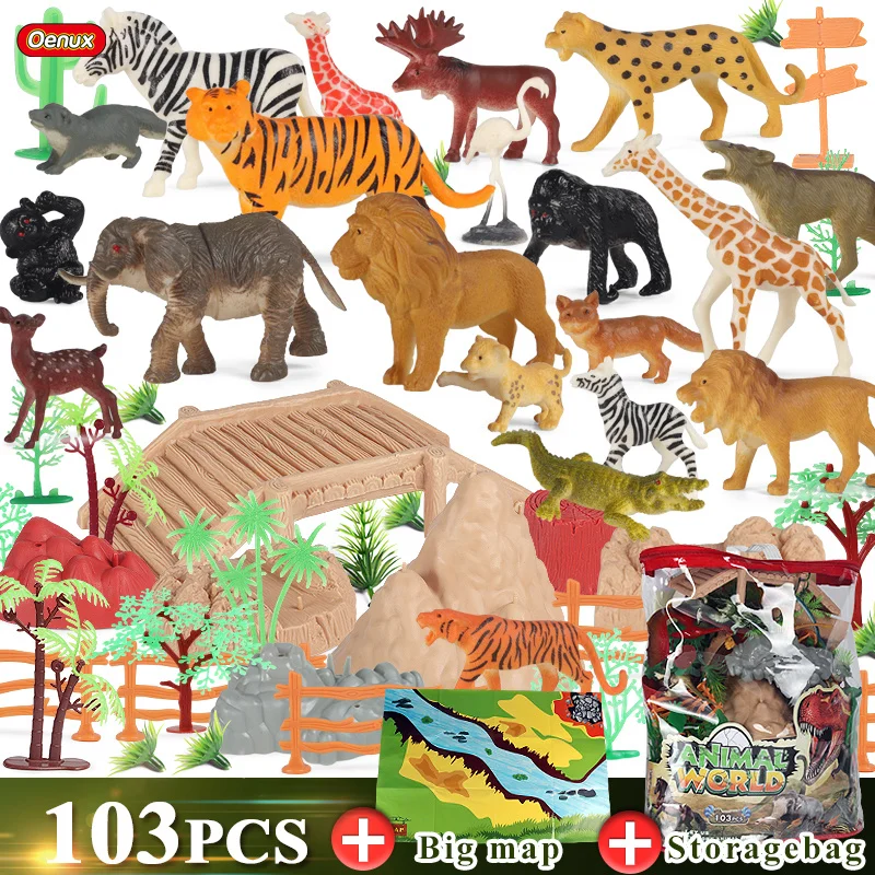 Экшн фигурки Oenux Zoo Wild животное Лев тигр ферма коза лошадь корова развивающий