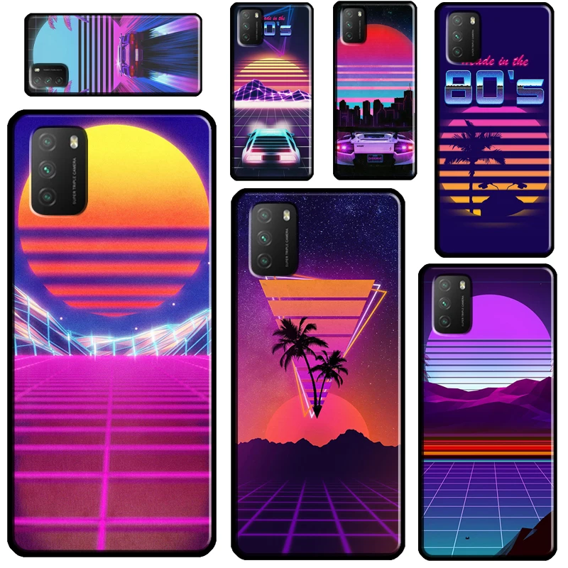 Винтажный художественный чехол Neon Retrowave 80s для POCO F3 M4 M3 X4 GT X3 Pro, чехол для Xiaomi Mi 12 Pro 12X Mi 11 Lite 10T 11T Pro