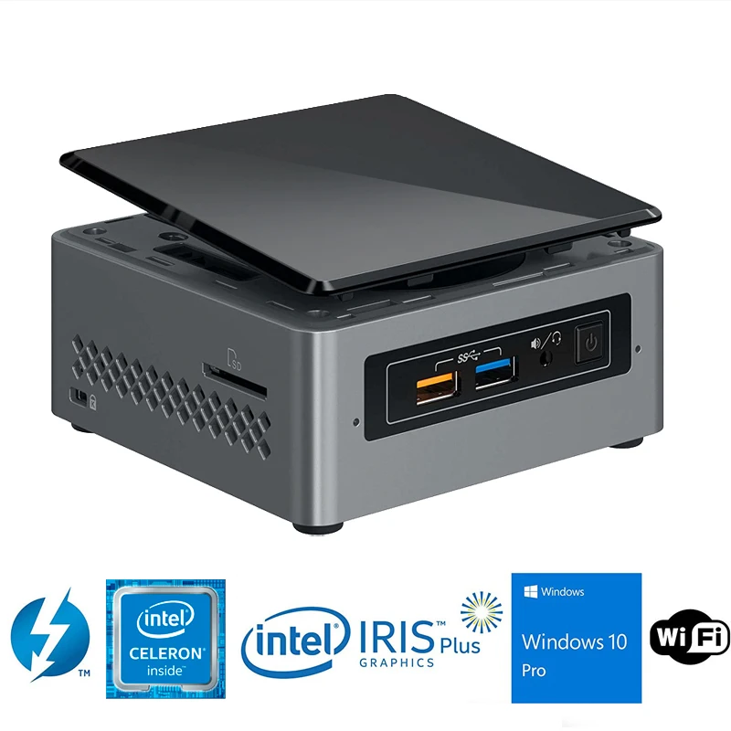 Мини ПК Intel NUC NUC6CAYH/HTPC Quad Core J3455 до 2 3 ГГц DDR3 WiFi Bluetooth 4k Поддержка двух мониторов Windows