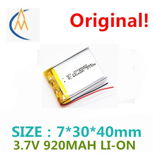

Bluetooth gift factory 703040 920 mah lithium-ion polymer battery LED lights 3.7 V rechargeable batteries
