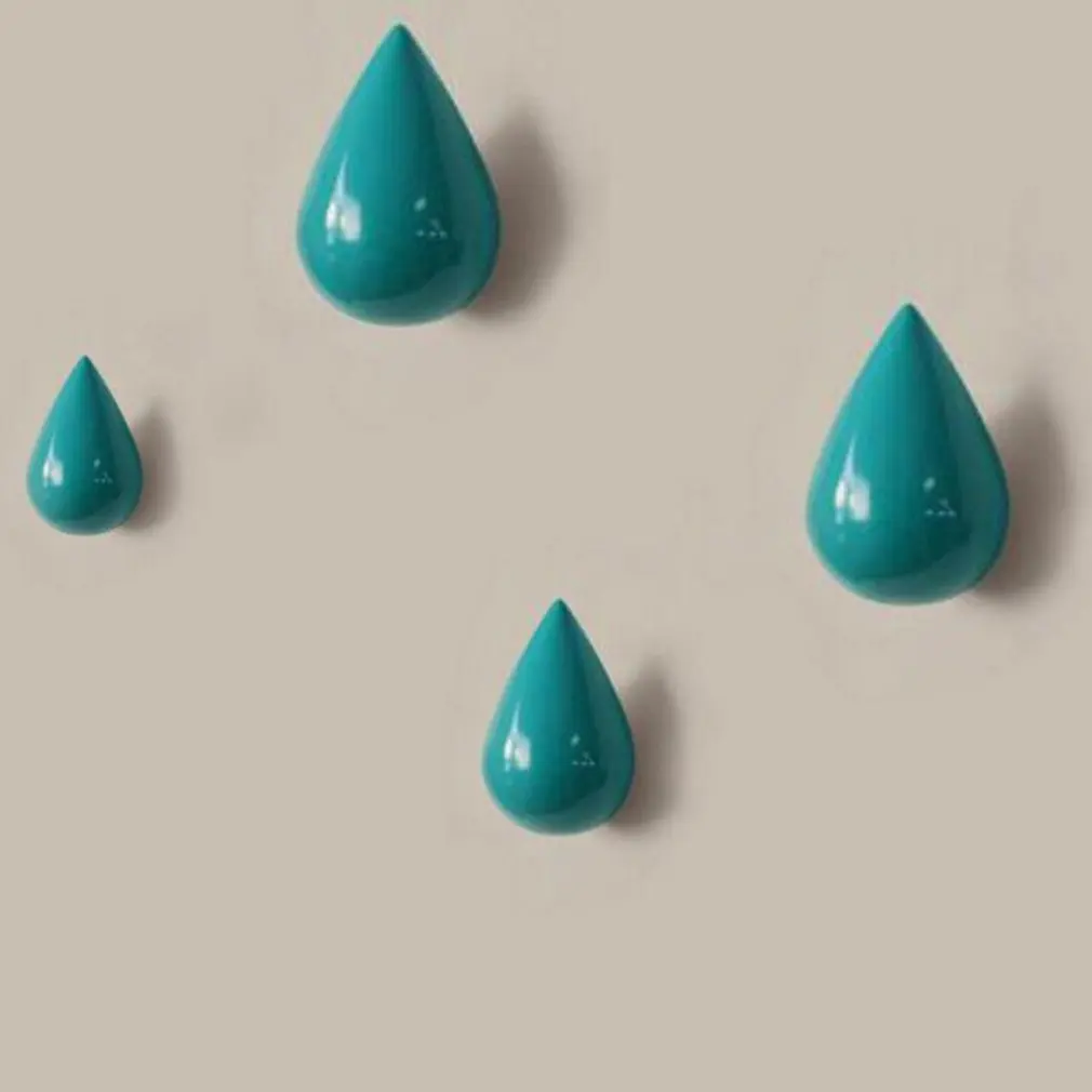 

Креативная настенная вешалка для капель воды, крючок, декоративный современный подвесной крючок для сумки, крючок для зонта, капли дождя дл...