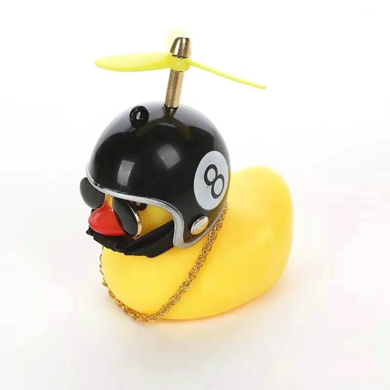 

Car Ornament Helmet Broken Wind Small Duck Dashboard Rearview Mirror Standing Camouflage Helmet Mini Yellow Duck Decoration