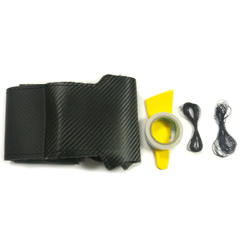 Black lines DIY Ручная оплетка из углеродного волокна, кожаный чехол на руль для Mazda 3 Axela для Mazda 5 для Mazda 6 Atenza, аксессуары - Название цвета: Black lines