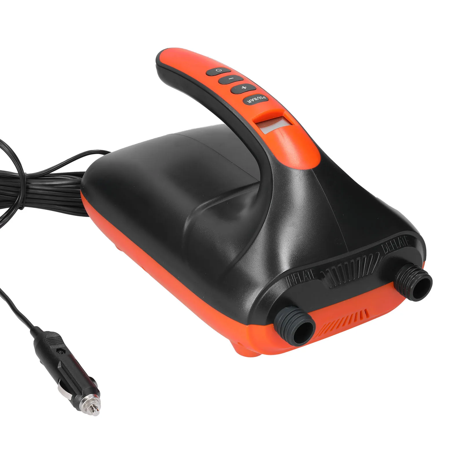 

Electric Air Pump 20PSI Portable High Pressure Digital Electric Pump Dual Stage Auto-Off Inflation & Deflation with 6 Nozzles
