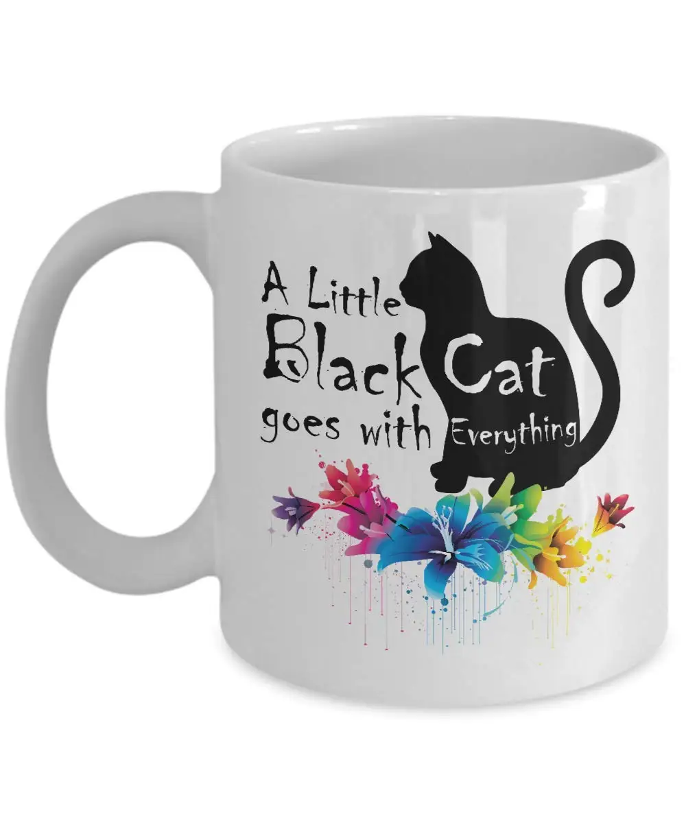Кофейная кружка 11 унций с маленькой черной кошкой подходит ко всему|Кружки| |