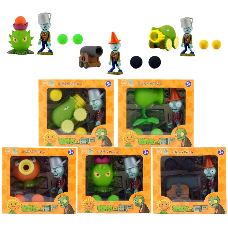 Подлинные Растения против зомби 2 игрушка Can Fire Bullet настольная боевая игра Аниме