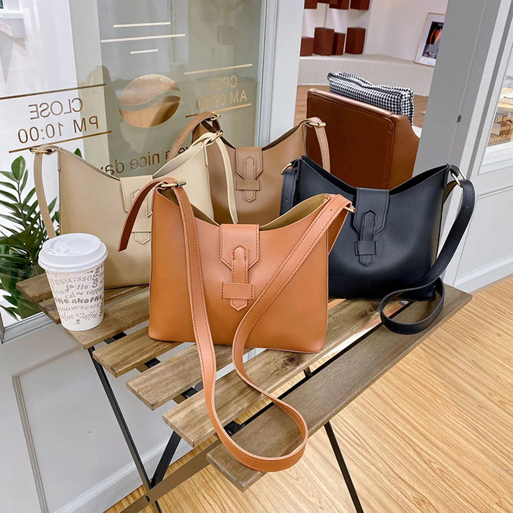 

Fashion Solid Color Messenger Bag Women PU Leather Shoulder Bags Ladies Bucket Tote Purses bolsos de hombro de las mujeres