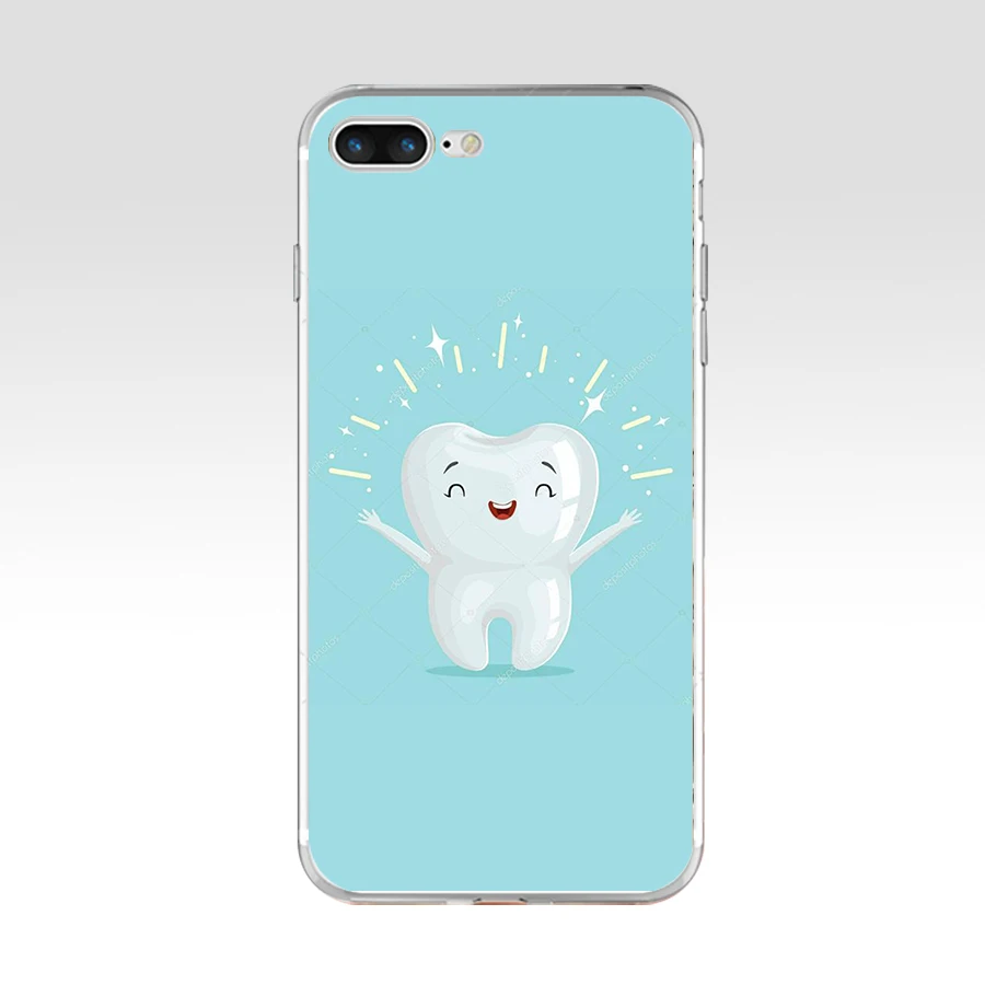110FG стоматолога зубной коронный зуб Мягкий ТПУ силиконовый чехол для Apple iPhone5 5s se 6