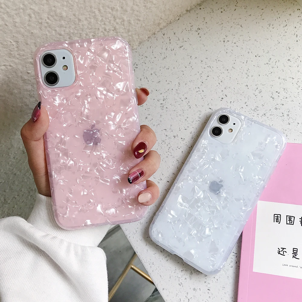 Чехол для телефона LOVECOM для iPhone 11 Pro Max XR XS Max 6 6S 7 8 Plus X Dream Conch Глянцевая мраморная мягкая IMD задняя крышка на весь корпус подарки