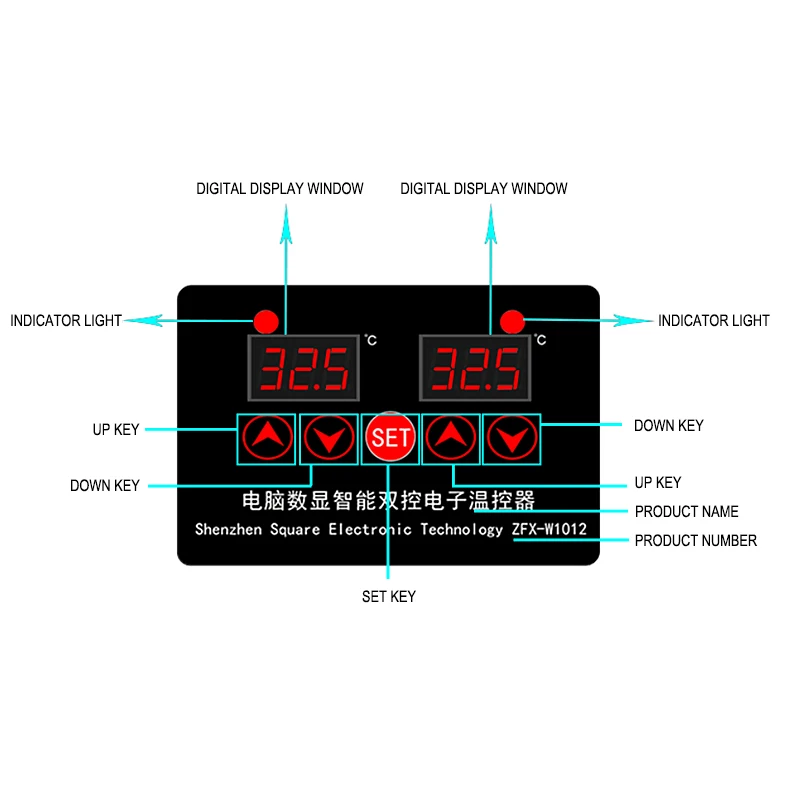 

Computer Digital Display Intelligent Dual-control Electronic Thermostat Dual-display Dual-temperature Adjustable Thermostat