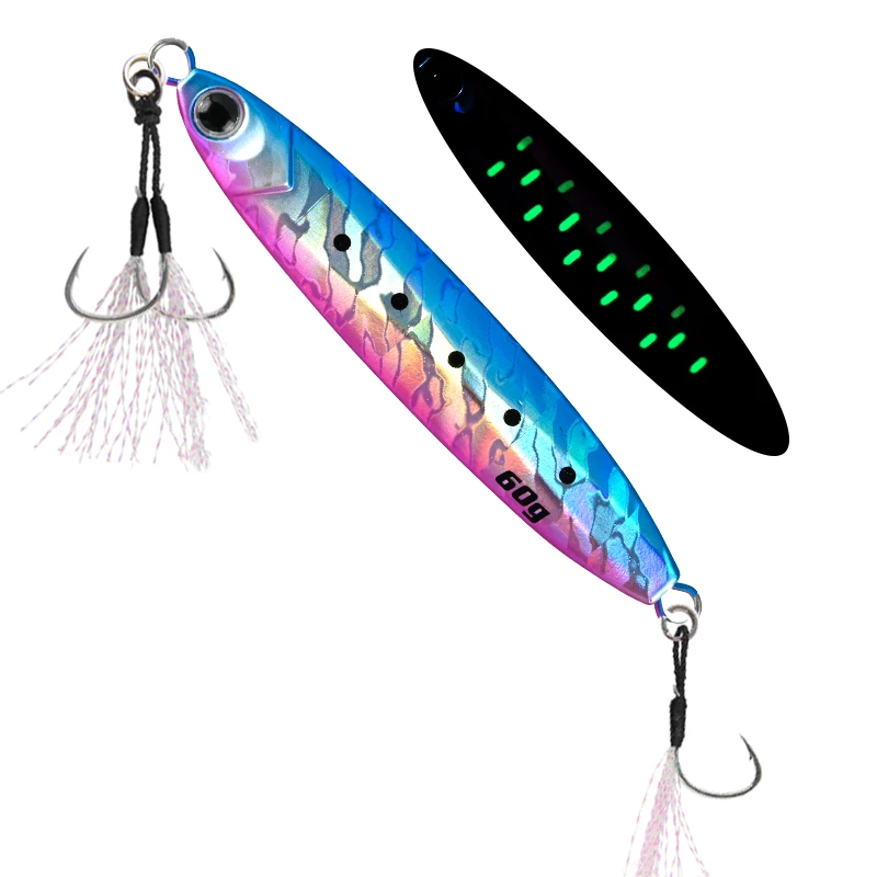 

Funadaiko Metal Jigging Spoon 40g 50g 60g jig assist hook Artificial Bait Off Shore Slow Jig Fishing Lure Super Hard Lead Tackle
