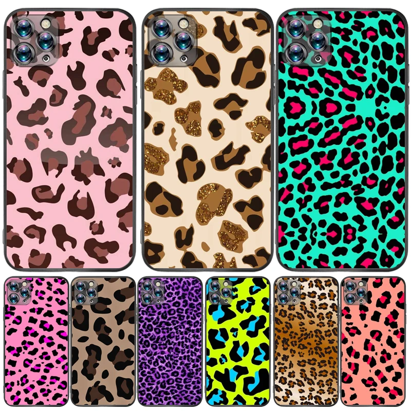 

Leopard Print Decorative Pattern Phone Case For iPhone 6 6S 7 8 Plus Anime TPU Soft Coque Funda Waterproof Lifeproof Black TPU