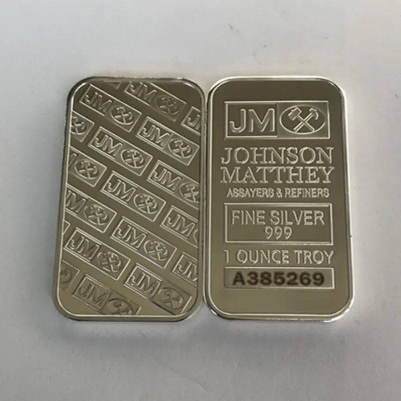 5 шт. Магнитный Johnson Matthey JM 1 OZ с серебряным покрытием значок 50x28 мм разные серийные