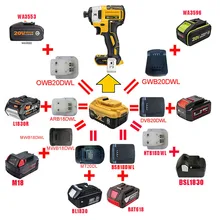 Li-ion Battery Converter Adapter For DeWalt 18V 20V Lithium Tool use Makita Bosch AEG RIDGID DEVON Worx Milwaukee m18 Battery