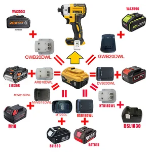 li ion battery converter adapter for dewalt 18v 20v lithium tool use makita bosch aeg ridgid devon worx milwaukee m18 battery free global shipping