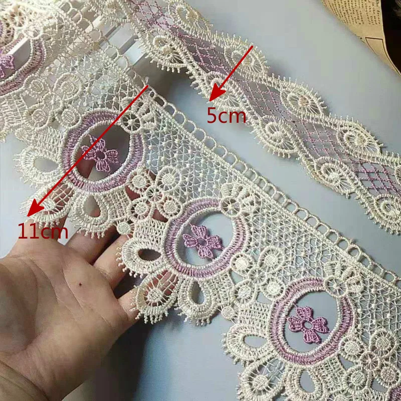 3 ярда цветок слоновой кости кружевная отделка для платья костюма обрезание