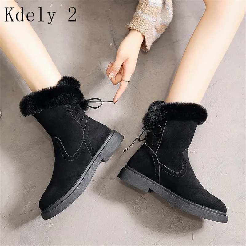 

HOT Women Boots Winter Shoes Plus Size Hot Platform Female Warm Botas Mujer 2020 Booties Ankle For Women Snow Boots Black