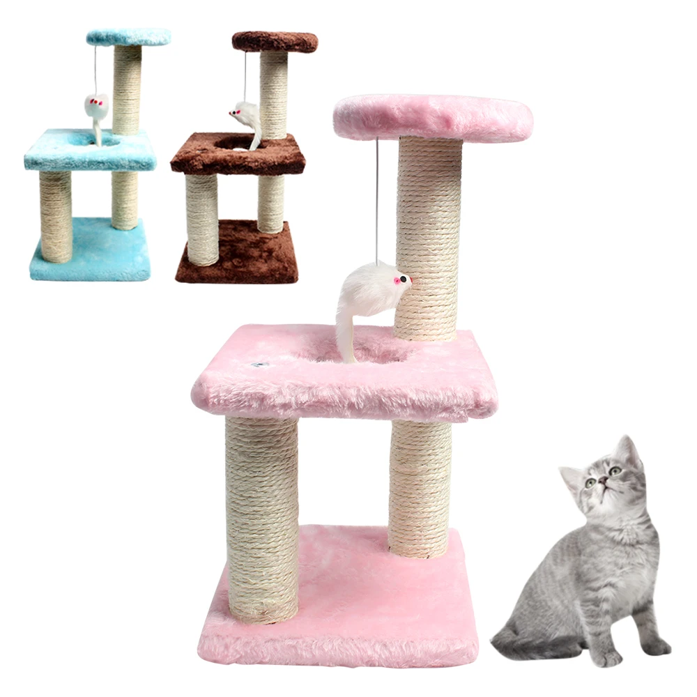 Трехслойная кошечка прыгающая платформа сизаль дерево скалолазающая колонна