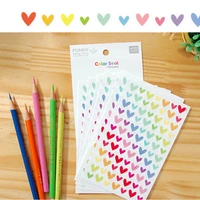 6 pcs pack colorful seal cute love heart dot five pointed star decoration scrapbooking paper stickers stationery sticky notes