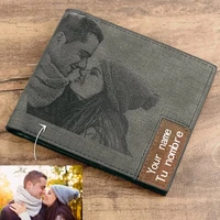 mens no logo short wallet custom engraved picture purse bifold custom inscription photo engraved young wallet christmas present