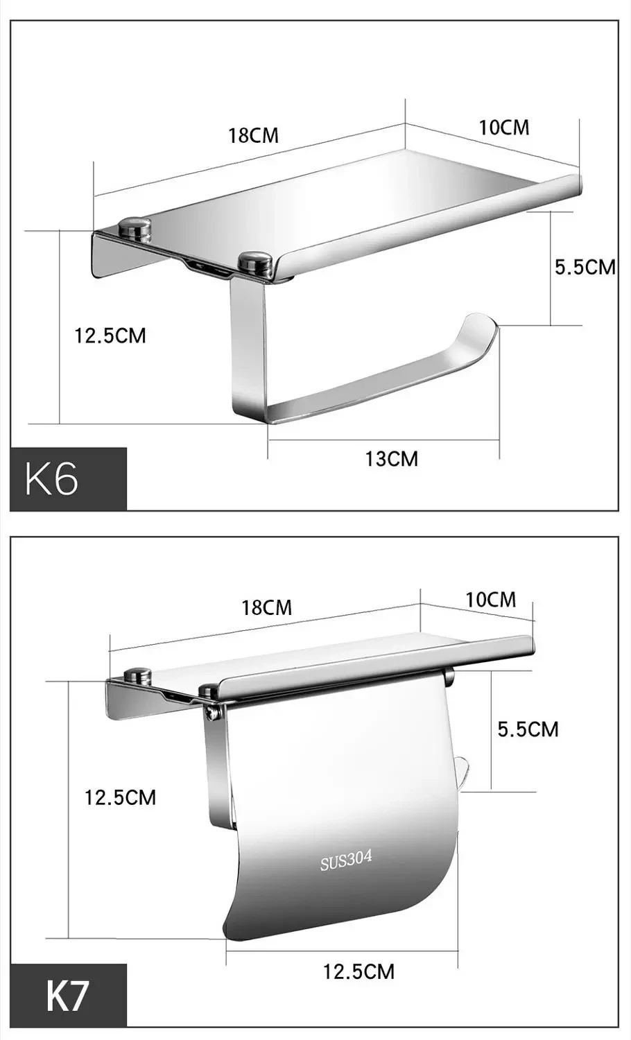 toilet paper holders 304stainless steel with phone towel holder for bathroom equipment bathroom accessories toilet roll holder free global shipping