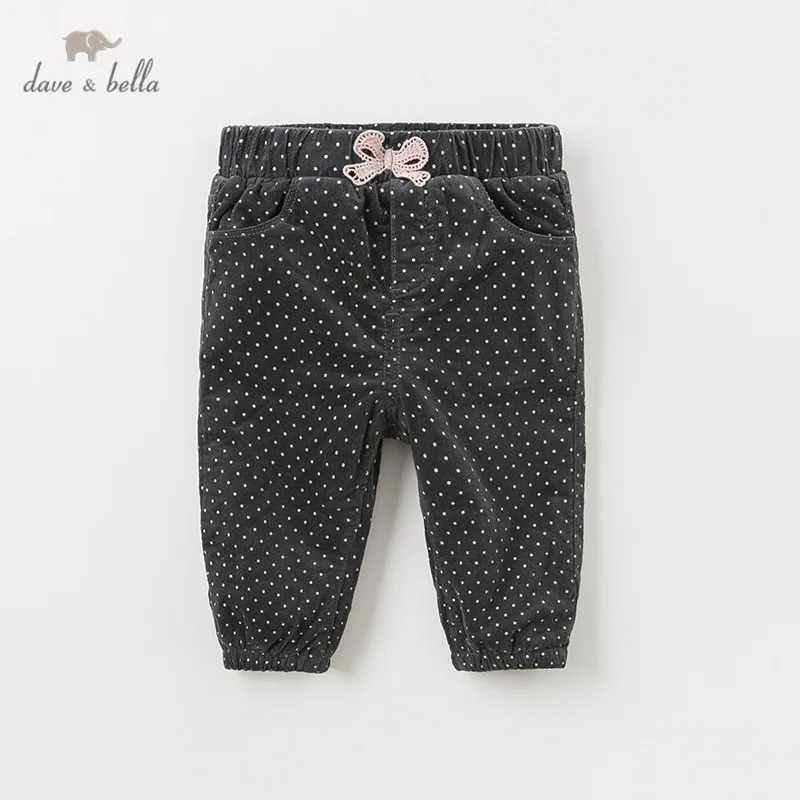 Детские длинные штаны с бантом и карманами зимние | Мать ребенок