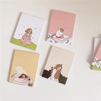 50 sheets ins cartoon gentle girl memo pad long notebook student learning note diy planner sticker office school cute stationery