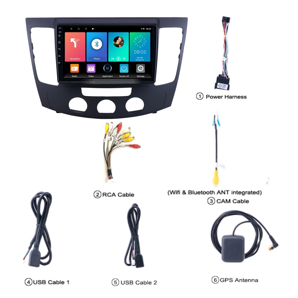 2 Din 9 дюймов Android автомобильный мультимедийный плеер навигация GPS Wifi для Hyundai Sonata