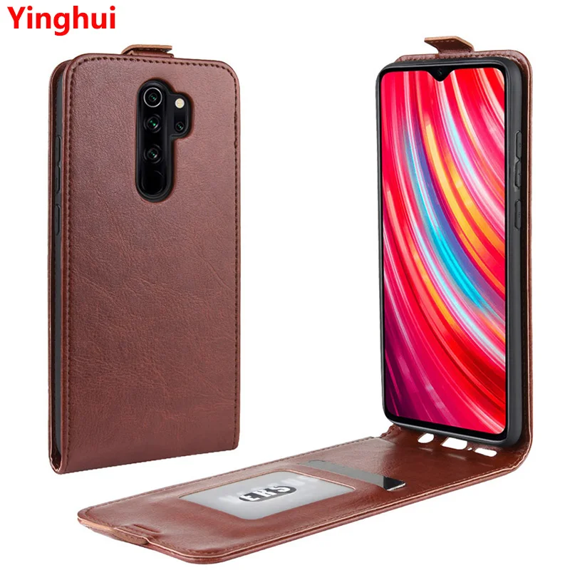 Вертикальный чехол книжка для Redmi Note 8 Pro кожаный Xiaomi с отделением карт Note8