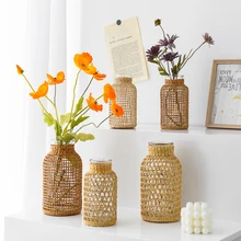 Creative simple glass vase home water storage plant dry vase decorative ornaments flower arrangement hydroponic flower device