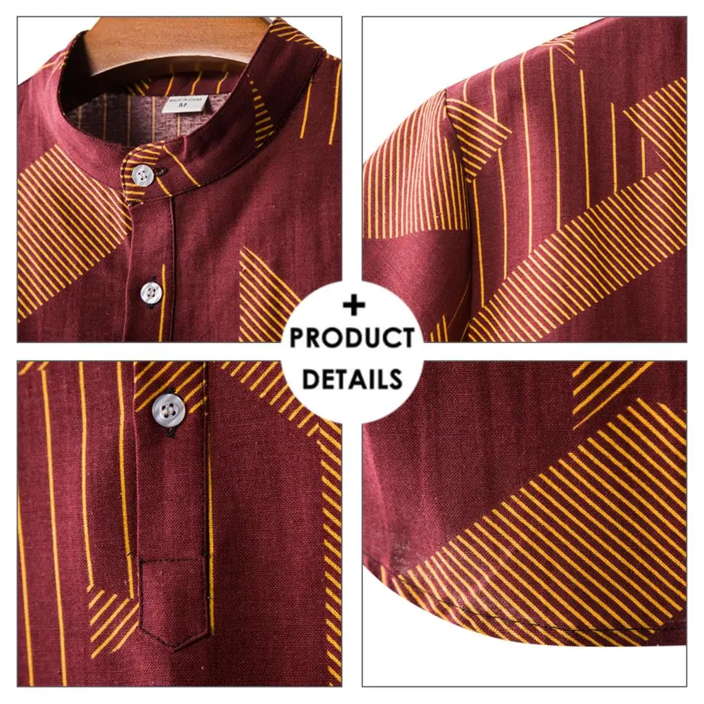 

SHUJIN Men Linen Cotton Short Sleeve Shirt Summer Floral Loose Baggy Casual Shirts Tops Holiday Beach Men's Hawaii Shirts