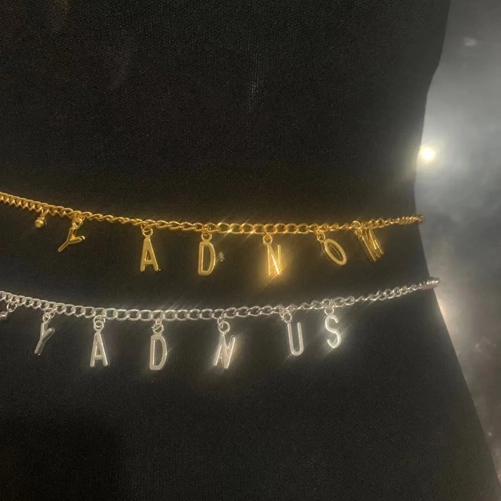 Металлическая цепочка на талию ручной работы подвеска в виде букв украшения для