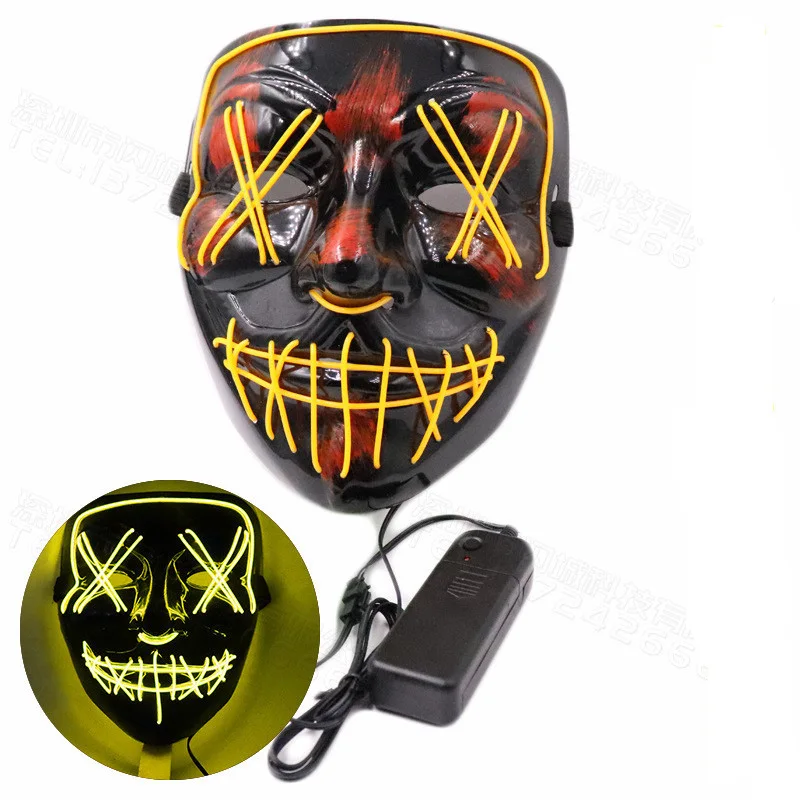 Хэллоуин ужас атмосфера реквизит с рожицей светящаяся маска светодиодный