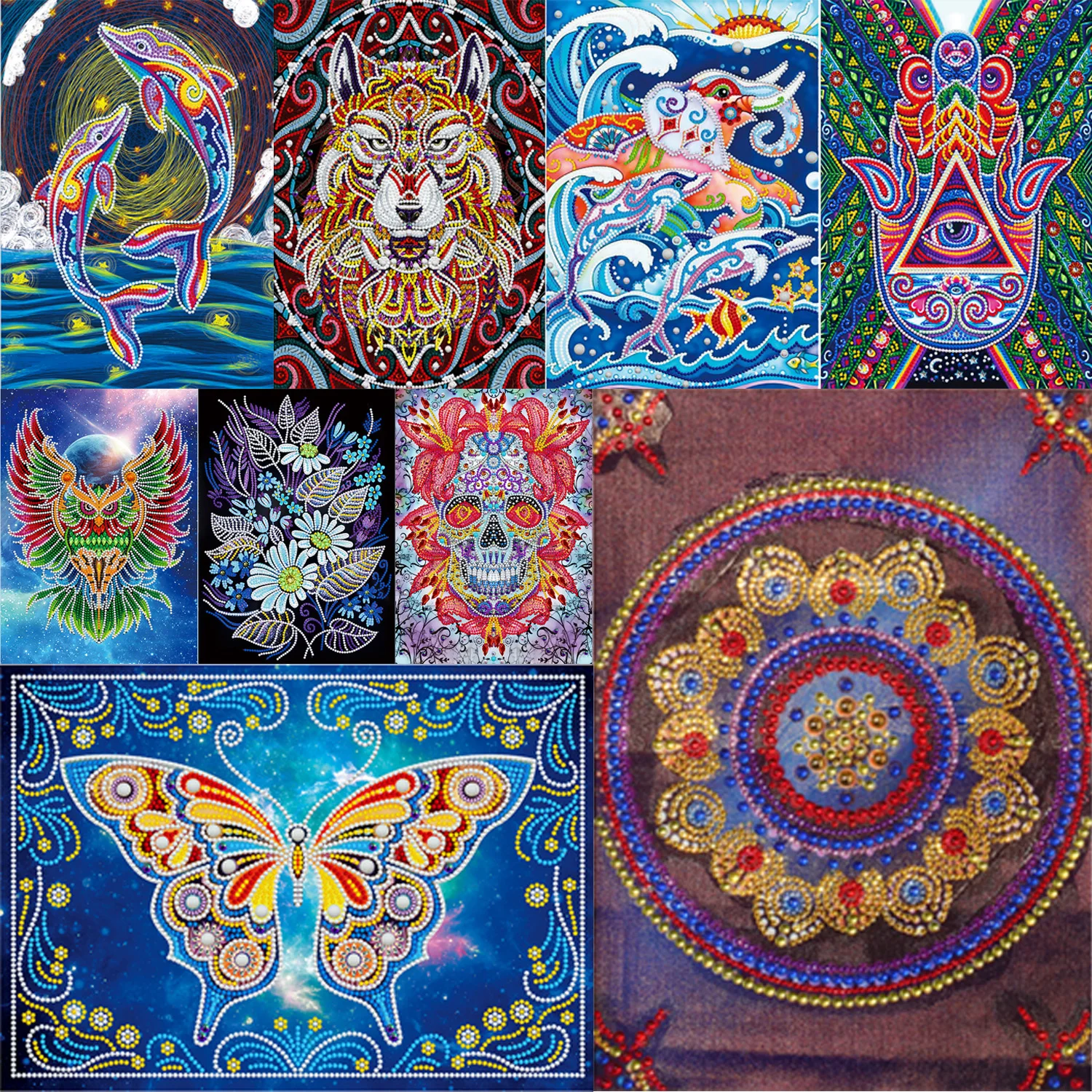 

Animal Rhinestone 5D Diamond Painting Craft Home Decoration Embroidery Pattern Special Shaped DIY Luminous Mosaic Kit