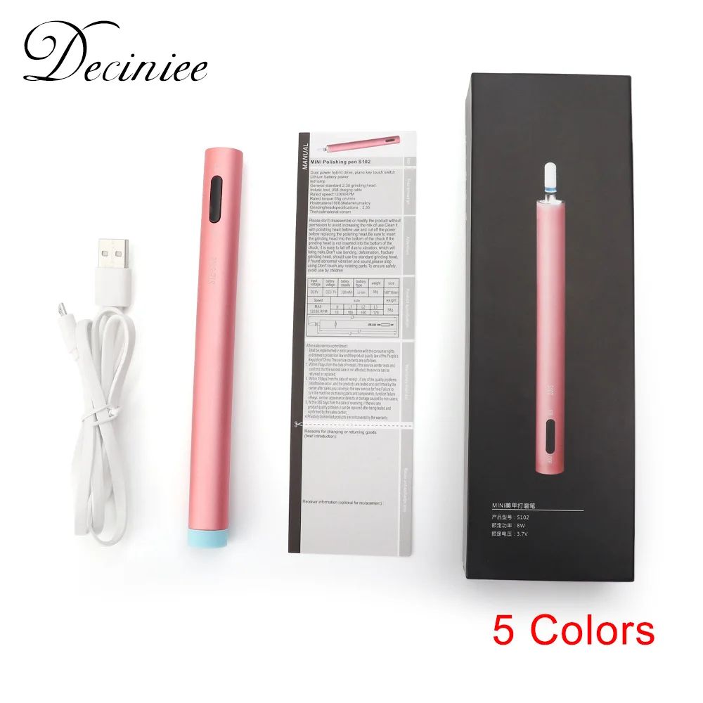 Электрическая дрель для ногтей 12000 об/мин мини портативная со светодиодным