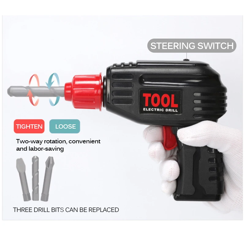 

42pcs Kids toy Toolbox Kit Educational Toys Simulation Repair Tools Plastic Toy Drill Engineering Tool box set for children gift