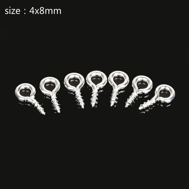 

200PCS White K Sheep Eye Circle Hook 4x8mm Sheep Eye Screw, Bolt Ring Hook, Claw Nail, Used for Pendant, Jewelry Making