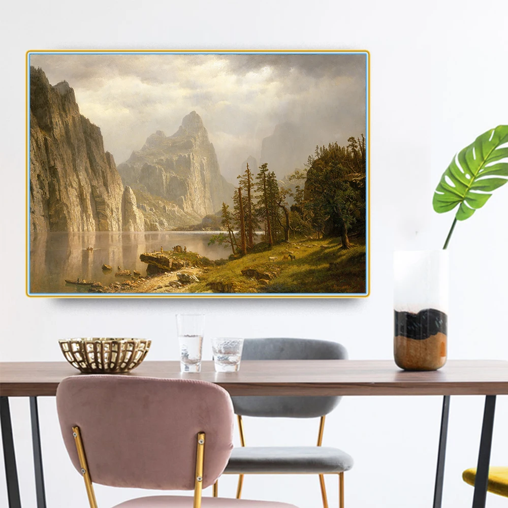 Цитон Альберт биерштадт River CED река йосемитская долина Canvas Холст Картина маслом