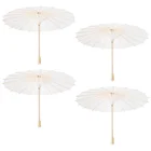 BESTOYARD 4 шт. белый Бумага зонтик в китайском и японском стиле, Бумага зонтик Свадебные украшения Диаметр 30 см случайный зонта, в Корейском стиле