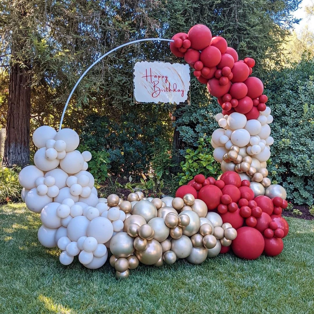 

Набор белых шариков-макарон, 215 шт., гирлянда, украшение для дня рождения, Детские золотые, красные, латексные принадлежности для свадебных и ...