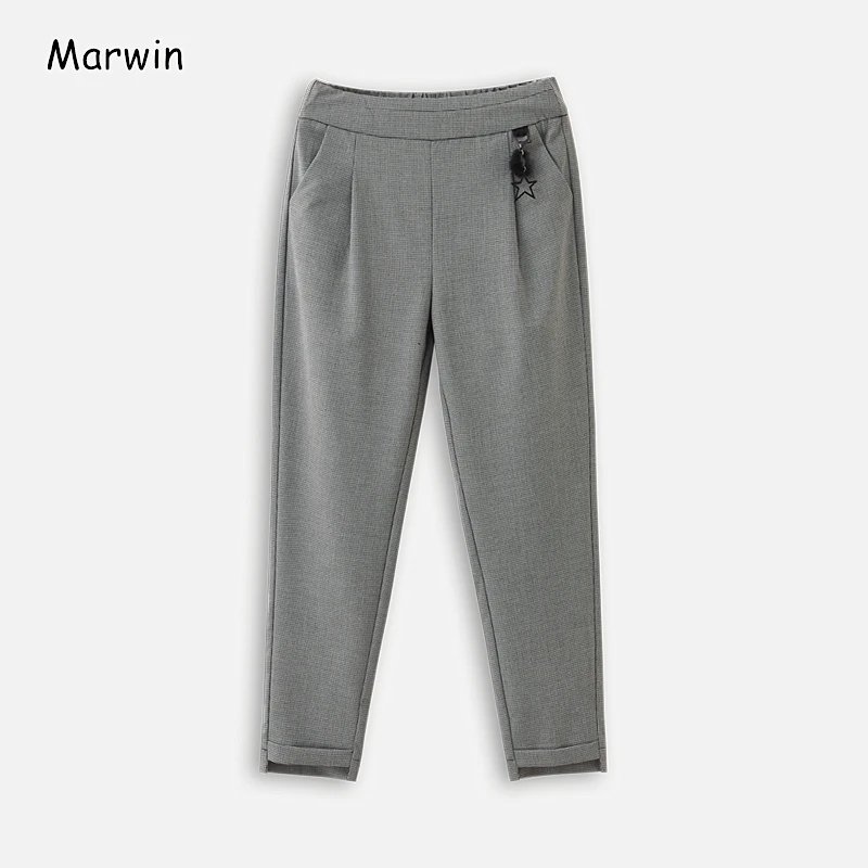 

Marwin 2020 New-Coming Spring Empire Casual High Street Fashion High Elastic Waist Pants Solid Office ladies Middle Aged Pants