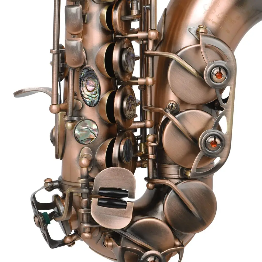 

LADE S97 Soprano Saxophone Brass B Flat Vintage Style Red Antique