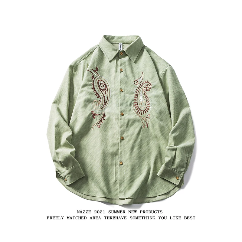 

2021 Spring New Long-sleeved Shirt Japanese Simple Loose Casual Jacket Tide Brand Tooling Jacket Mens Fashion Clothing Trends