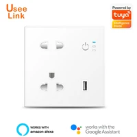 useelink wifi smart wall socket 16a with usb power plug smart home app remote control work with alexagoogle home power by tuya