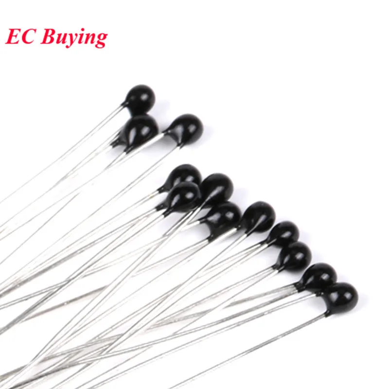 50pcs NTC Thermistor Thermal Resistor MF52 NTC-MF52AT 100K ohm R 104 3950 B Value 3950k 5% Temperature Sensor | Электронные
