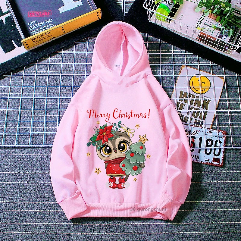 

kawaii girls hoodies animal cartoon christmas graphic print kids christmas hoodies clothing cute spring autumn winter sweatshirt