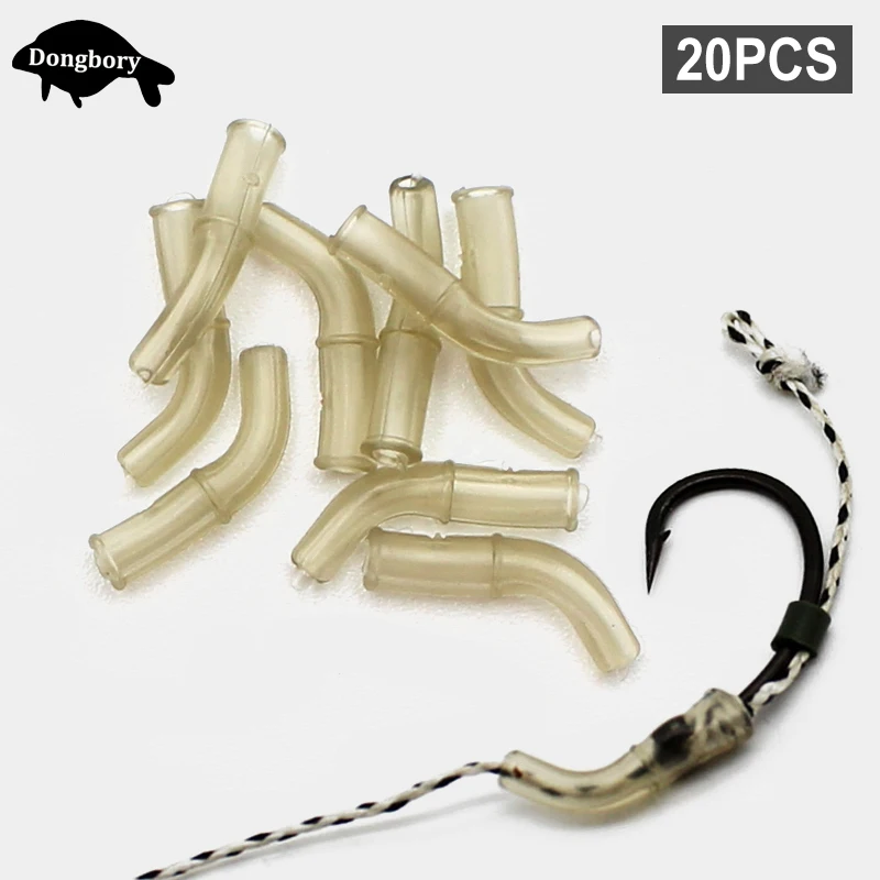 20 шт. леска для ловли карпа с коротким рукавом крючком мягкий резиновый рукав