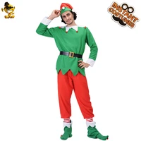 adult men green elf outfits christmas party costume cosplay fancy dress up male santa claus clothes mlxl size
