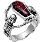 2021 винтажное обручальное кольцо для мужчин и женщин, в стиле хип-хоп, с красным цирконием, кольцо с черепом в стиле панк, кольца 